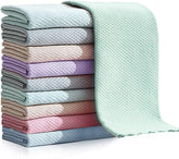 10PCS Fish Scale Microfiber Polishing Cleaning Cloth, Nanoscale Glasses Cleaning Towels